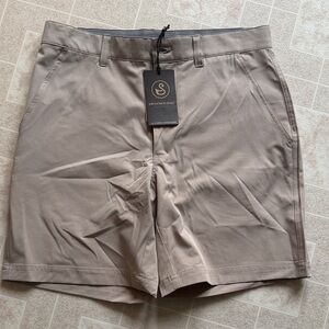 Stylish Tan Flat Front Men's Shorts by Swannies Golf
